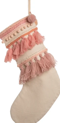 Weihnachtsbaumschmuck Weihnachtsstrumpf Tassel rosa 62 x 28 x 4 cm Weihnachtsdeko Zum Aufhängen