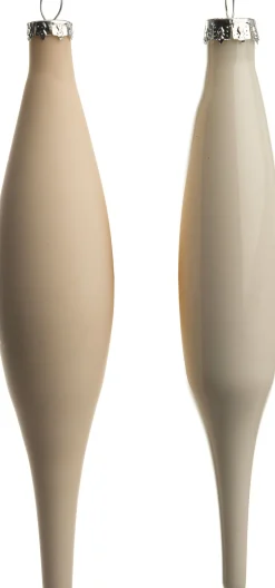 Hot Weihnachtsbaumschmuck Glas-Eiszapfen creme 3,5 x 3,5 x 15 cm 6 St. Weihnachtskugeln & -Anhänger