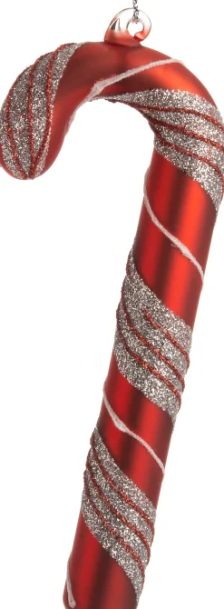 Online Weihnachtsbaumschmuck Zuckerstange rot / silber 5 x 1,5 x 12 cm Weihnachtskugeln & -Anhänger