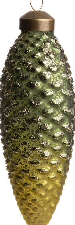 Hot Weihnachtsbaumschmuck Tannenzapfen grün D 5 H 13,5 cm Weihnachtskugeln & -Anhänger