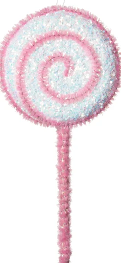 Clearance Weihnachtsbaumschmuck Candyline Lolly hellrosa / weiß 7 x 3 x 15 cm Weihnachtskugeln & -Anhänger