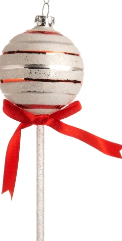 Sale Weihnachtsbaumschmuck Lolly weiß / rot D 5,5 H 15 cm Weihnachtskugeln & -Anhänger