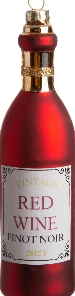 Discount Weihnachtsbaumschmuck Weinflasche rot D 3,8 H 14,5 cm Weihnachtskugeln & -Anhänger