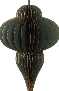 New Weihnachtsbaumschmuck Papier gold / grün D 8,5 H 11,5 cm Weihnachtskugeln & -Anhänger