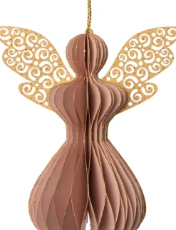 Outlet Weihnachtsbaumschmuck Engel mit Glitzer Marison rosa / gold 12 x 12 x 12 cm Weihnachtskugeln & -Anhänger