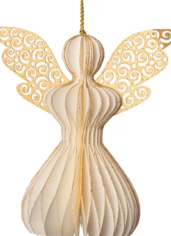 Hot Weihnachtsbaumschmuck Engel mit Glitzer Marison weiß / gold 12 x 12 x 12 cm Weihnachtskugeln & -Anhänger