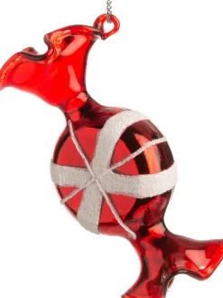 New Weihnachtsbaumschmuck Bonbon rot / silber D 3,5 H 8,5 cm Weihnachtskugeln & -Anhänger