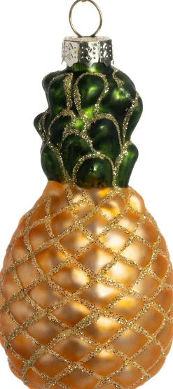 New Weihnachtsbaumschmuck Ananas orange / grün D 4,5 x H 8,5 cm Weihnachtskugeln & -Anhänger