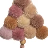 Weihnachtsbaumschmuck Weihnachtsbaum mit Pompom rosa 11 x 2,5 x 22 cm Weihnachtsdeko Zum Aufhängen