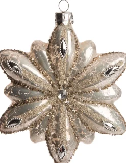 Discount Weihnachtsbaumschmuck Schneeflocke silber 10 x 10 x 3 cm Weihnachtskugeln & -Anhänger