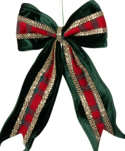 Best Weihnachtsbaumschmuck Bo Schleife grün / rot 25 x 3 x 38 cm Weihnachtskugeln & -Anhänger