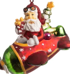 Weihnachtsbaumschmuck Weihnachtsmann rot D 12 H 10 cm Weihnachtskugeln & -Anhänger