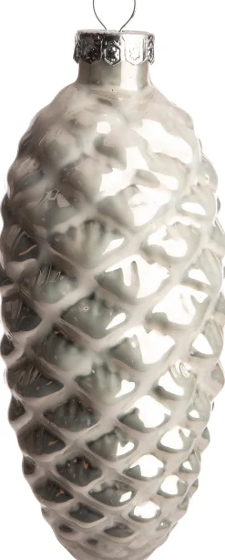 New Weihnachtsbaumschmuck Tannenzapfen glänzend weiß D 4 H 11 cm Weihnachtskugeln & -Anhänger