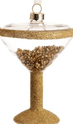Outlet Weihnachtsbaumschmuck Cocktailglas transparent / gold 8 x 8 x 10,5 cm Weihnachtskugeln & -Anhänger