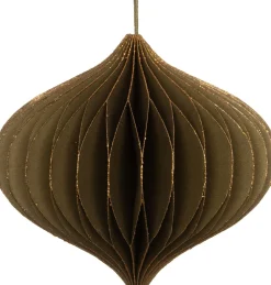 Clearance Weihnachtsbaumschmuck Papier grün / gold D 10 H 9 cm Weihnachtskugeln & -Anhänger