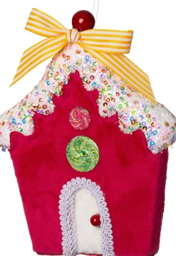 New Weihnachtsbaumschmuck Candyline Haus dunkelrosa 14 x 2 x 17 cm Weihnachtskugeln & -Anhänger