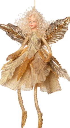 Best Weihnachtsbaumschmuck Fee mit Glitzer 30 x 17 x 6 cm gold Weihnachtsdeko Zum Aufhängen