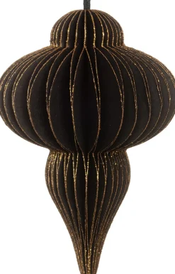 Outlet Weihnachtsbaumschmuck Papier schwarz D 8,5 H 11,5 cm Weihnachtskugeln & -Anhänger