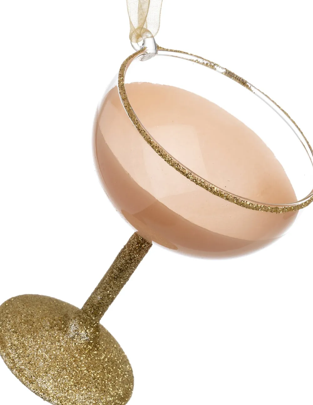Clearance Weihnachtsbaumschmuck Chamton Champagnerglas rosa D 7 H 10 cm Weihnachtskugeln & -Anhänger