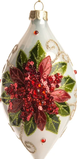 Clearance Weihnachtsbaumschmuck Gwenda weiß / grün / rot D 6 H 12 cm Weihnachtskugeln & -Anhänger