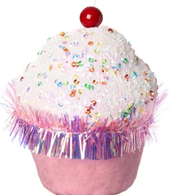 Sale Weihnachtsbaumschmuck Candyline Cupcake dunkelrosa / weiß D 9 H 12 cm Weihnachtskugeln & -Anhänger