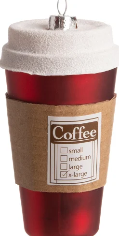 New Weihnachtsbaumschmuck Kaffeebecher rot D 5,5 H 11,5 cm Weihnachtskugeln & -Anhänger