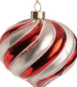 Hot Weihnachtsbaumschmuck Lyza rot / weiß 8 x 8 x 8 cm Weihnachtskugeln & -Anhänger