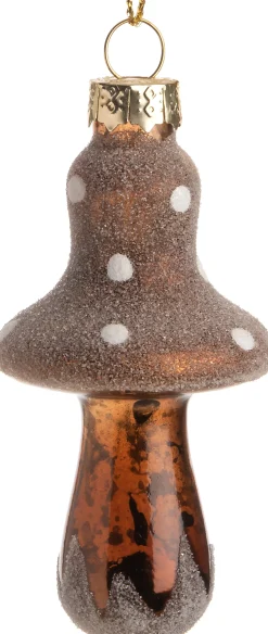 Hot Weihnachtsbaumschmuck Pilz braun D 4 H 7,5 cm Weihnachtskugeln & -Anhänger