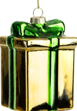 Clearance Weihnachtsbaumschmuck Nuna Geschenk gold / grün 6,4 x 6,4 x 9,1 cm Weihnachtskugeln & -Anhänger