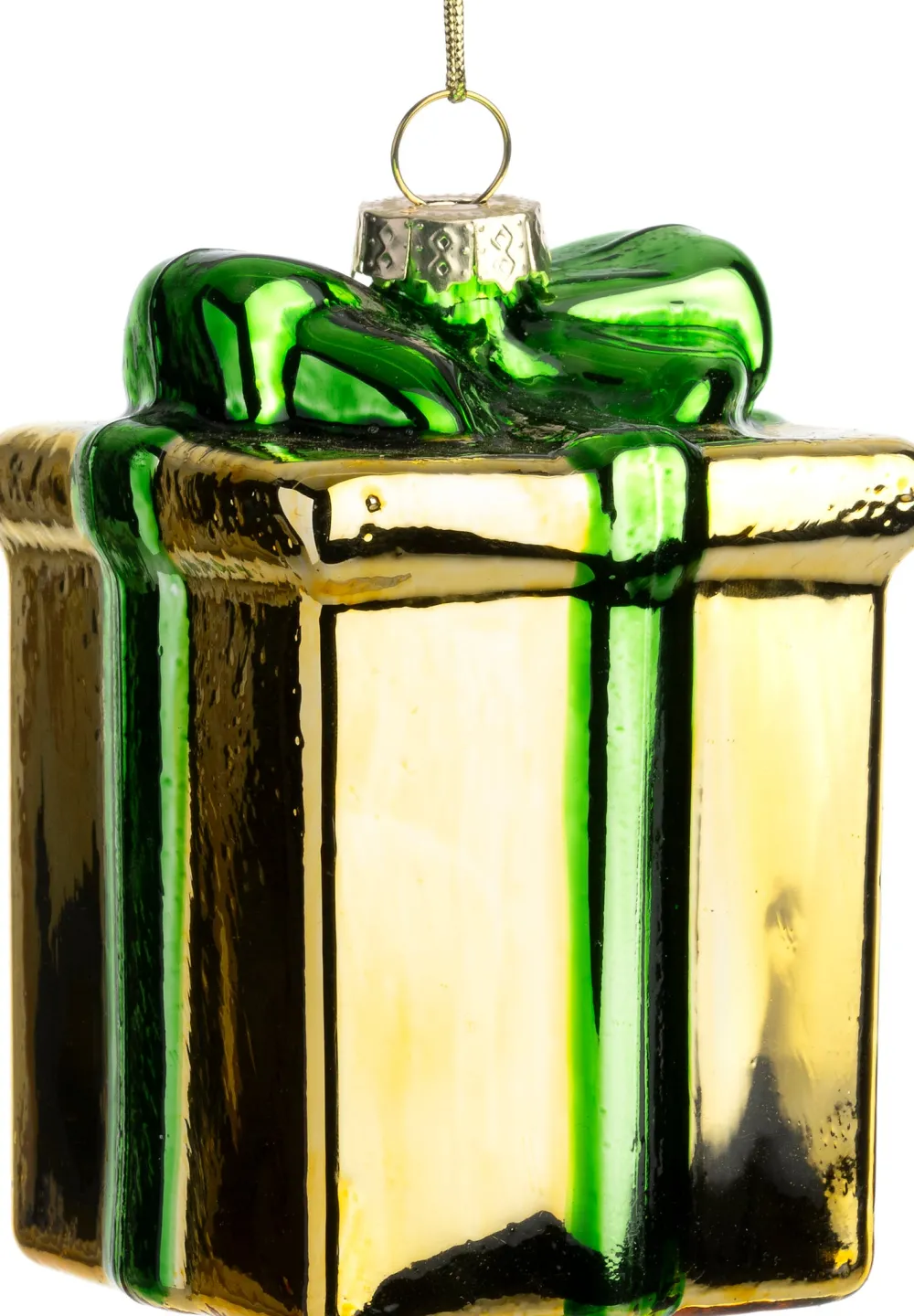 Clearance Weihnachtsbaumschmuck Nuna Geschenk gold / grün 6,4 x 6,4 x 9,1 cm Weihnachtskugeln & -Anhänger