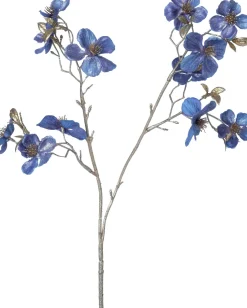 Outlet Weihnachtsblume Pfirsichblüte blau H 50 cm Weihnachtszweige & -Blumen