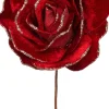Sale Weihnachtsblume Rose rot D 20 H 11 cm Weihnachtszweige & -Blumen