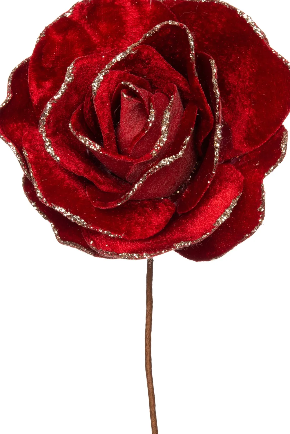 Sale Weihnachtsblume Rose rot D 20 H 11 cm Weihnachtszweige & -Blumen