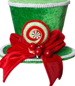 Online Weihnachtsdeko Candyline Hut mit Schleife grün / rot D 16 H 12 cm Weihnachtsfiguren & -Objekte