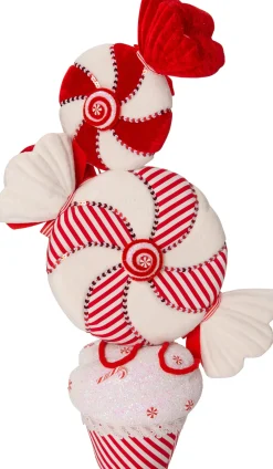 New Weihnachtsdeko Candyline Cupcake mit Süßigkeiten rot / weiß 41 x 22 x 69 cm Weihnachtsdeko Zum Aufhängen