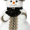 New Weihnachtsdeko Schneemann Timun weiß / gold 22 x 20 x 39 cm Weihnachtsfiguren & -Objekte