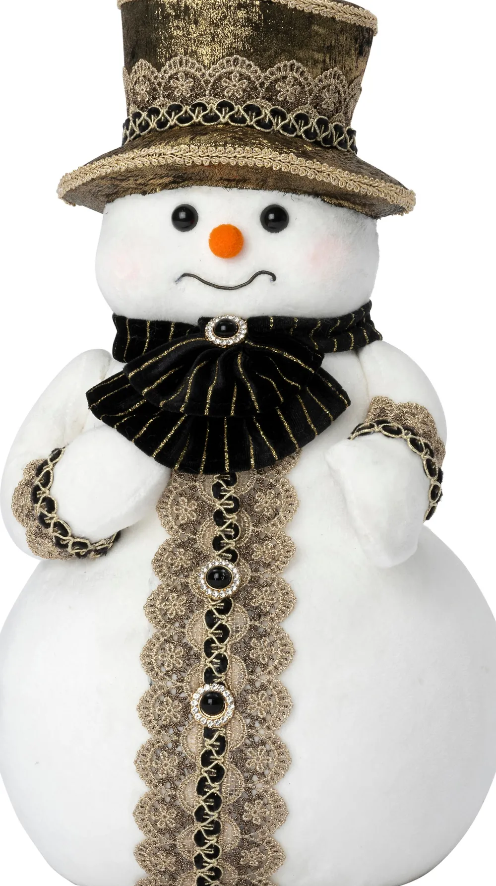 New Weihnachtsdeko Schneemann Timun weiß / gold 22 x 20 x 39 cm Weihnachtsfiguren & -Objekte