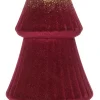 Discount Weihnachtsdeko Baum Samt rot D 9 H 24 cm Weihnachtsfiguren & -Objekte