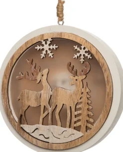 Weihnachtsdeko Hirsche 12 x 2 x 12 cm mit LED Beleuchtung extra warm Weihnachtsdeko Zum Aufhängen