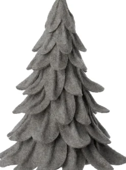 Hot Weihnachtsdeko Baum Mae grau D 17 H 22 cm Weihnachtsfiguren & -Objekte