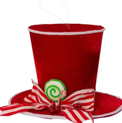 Weihnachtsdeko Candyline Hut mit Schleife rot D 36 H 24 cm Weihnachtsfiguren & -Objekte