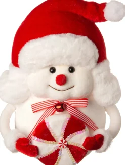 Discount Weihnachtsdeko Candyline Schneemann mit Süßigkeiten weiß / rot 22 x 16 x 32 cm Weihnachtsfiguren & -Objekte