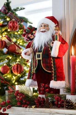 Best Weihnachtsdeko Noël Weihnachtsmann mit Geschenken 20,5 x 12,5 x 45,5 cm Weihnachtsfiguren & -Objekte