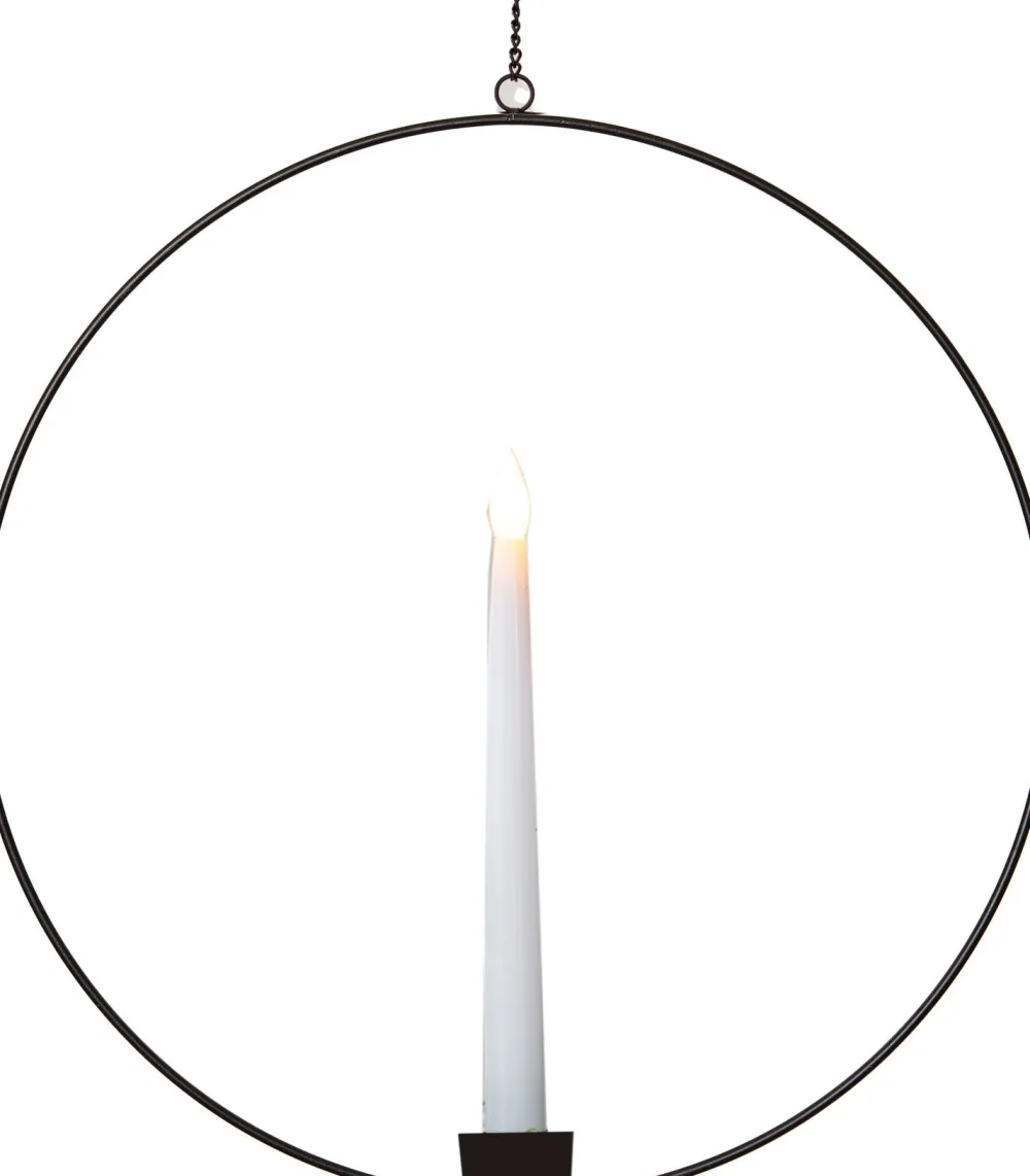 Best Weihnachtsdeko Ring schwarz 40 x 2,5 x 42 cm mit 1 Lämpchen extra warm Weihnachtsdeko Zum Aufhängen|Weihnachtsleuchten