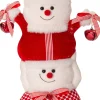 Weihnachtsdeko Candyline Schneemann Turm rot / weiß 33 x 24 x 93 cm Weihnachtsfiguren & -Objekte