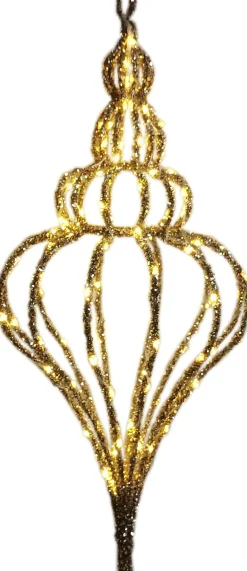 Discount Weihnachtsdeko Sem gold mit Beleuchtung D 28 H 62 cm Weihnachtsdeko Zum Aufhängen