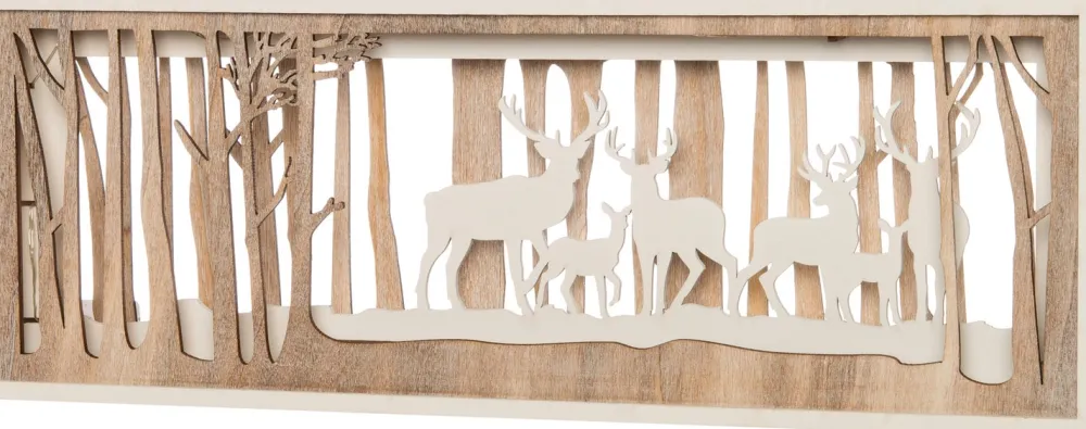 Sale Weihnachtsdeko Hirsche natur / weiß 38 x 4 x 14 cm mit 10 LEDs warmweiß Weihnachtsfiguren & -Objekte