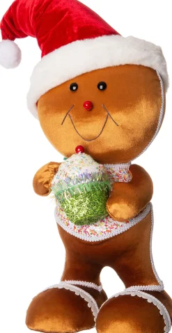 Best Weihnachtsdeko Candyline Lebkuchenmann braun 26 x 27 x 49 cm Weihnachtsfiguren & -Objekte