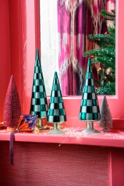 Sale Weihnachtsdeko Baum Cross grün D 8 H 25 cm Weihnachtsfiguren & -Objekte