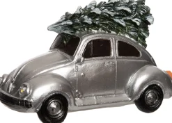 Discount Weihnachtsdorf Auto Beetle mit Weihnachtsbaum silber 11 x 5,3 x 7 cm Weihnachtsdorf Figuren & Objekte